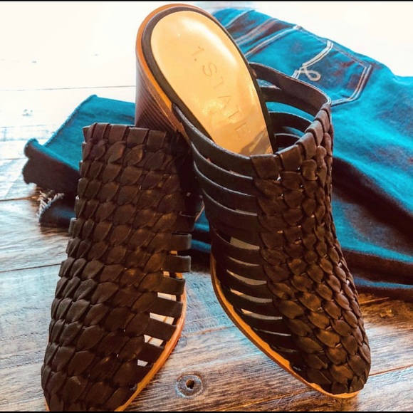 1.STATE Leather Woven Mule, Black SALE FIRM $ - Picture 2 of 7